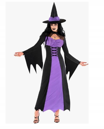 Dámský kostým Zlá čarodějnice Šaty klobouk Velikost S