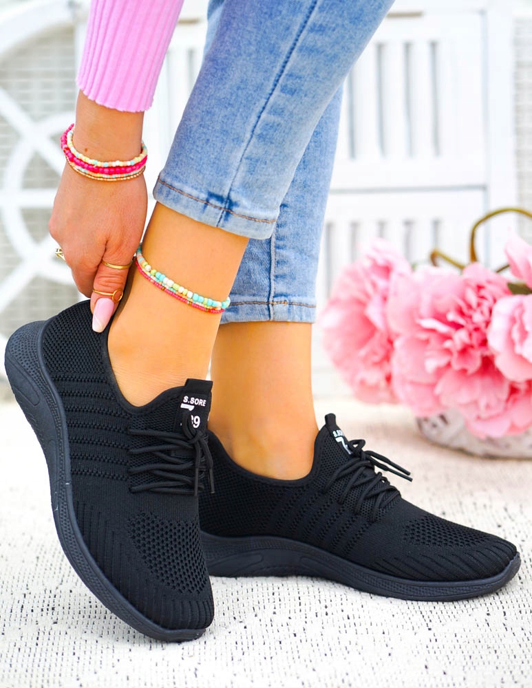 Czarne Lekkie Buty Adidasy Trampki All Black 38 Rozmiar 38