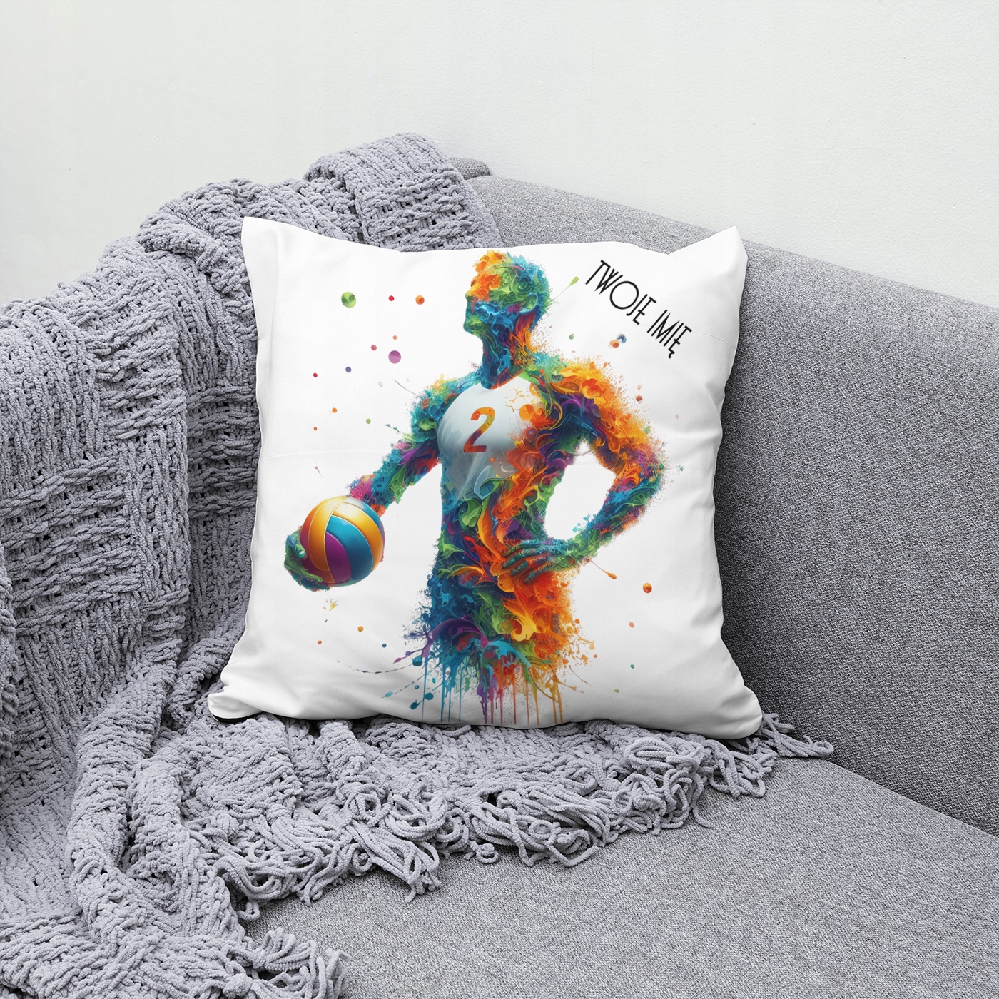 KUBEK + PODUSZKA DLA FANA SIATKÓWKI PIŁKA SIATKARZ VOLLEYBALL Z IMIENIEM Marka MS