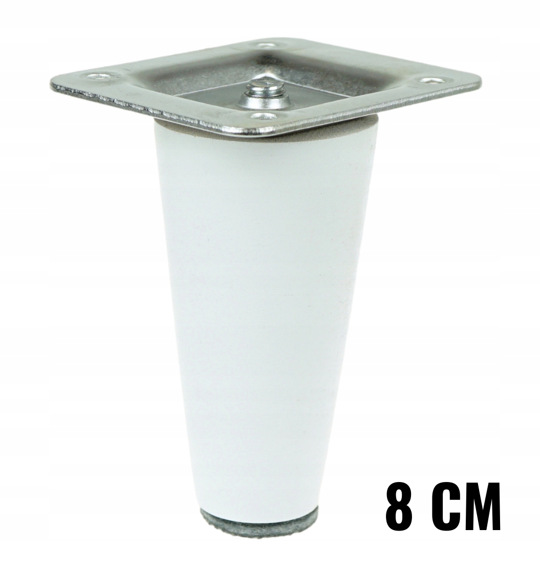 

1x Noga nóżka drewniana bukowa biała zestaw 8 cm