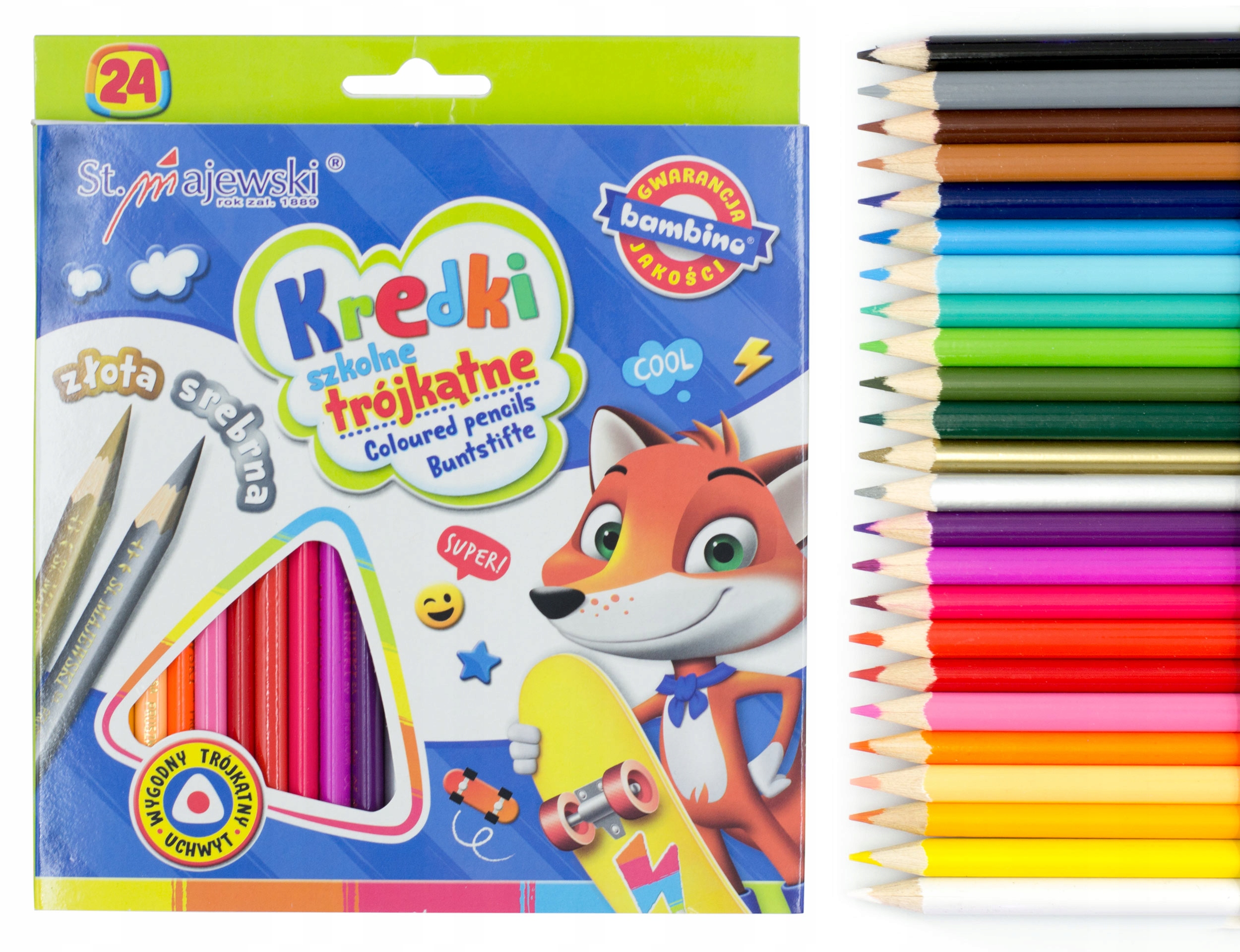 

Kredki szkolne Bambino trójkątne 24