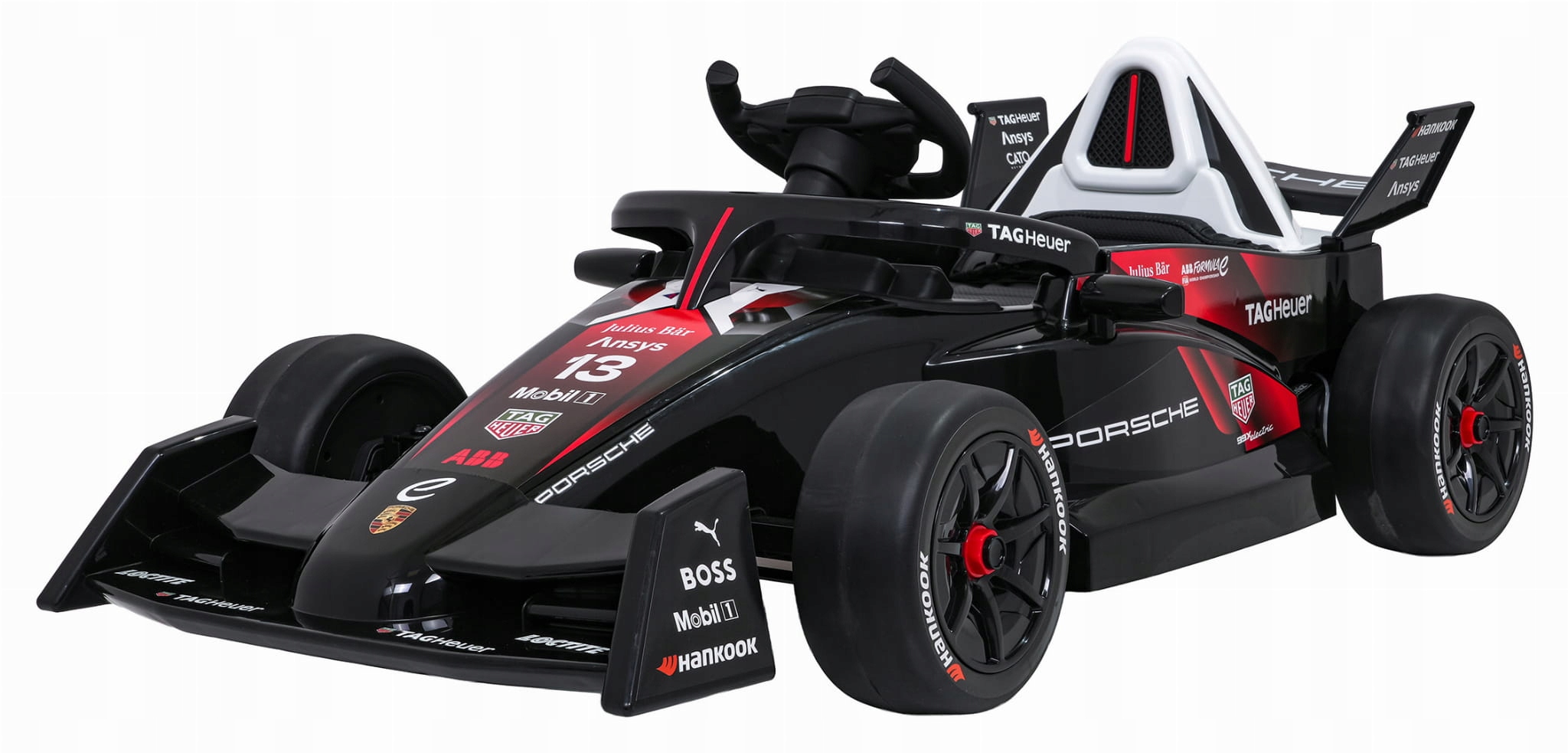 Samochód na akumulator dla dzieci Bolid Formuły E Porsche Czerwony pilot