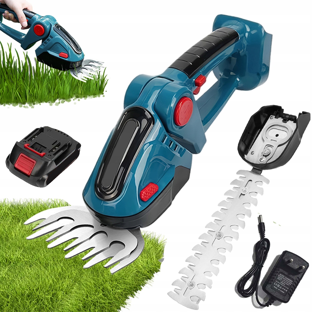 2 V 1 Výkonné Nůžky Na Živý Plot Trávy Akumulátorové 24V+1 X Aku