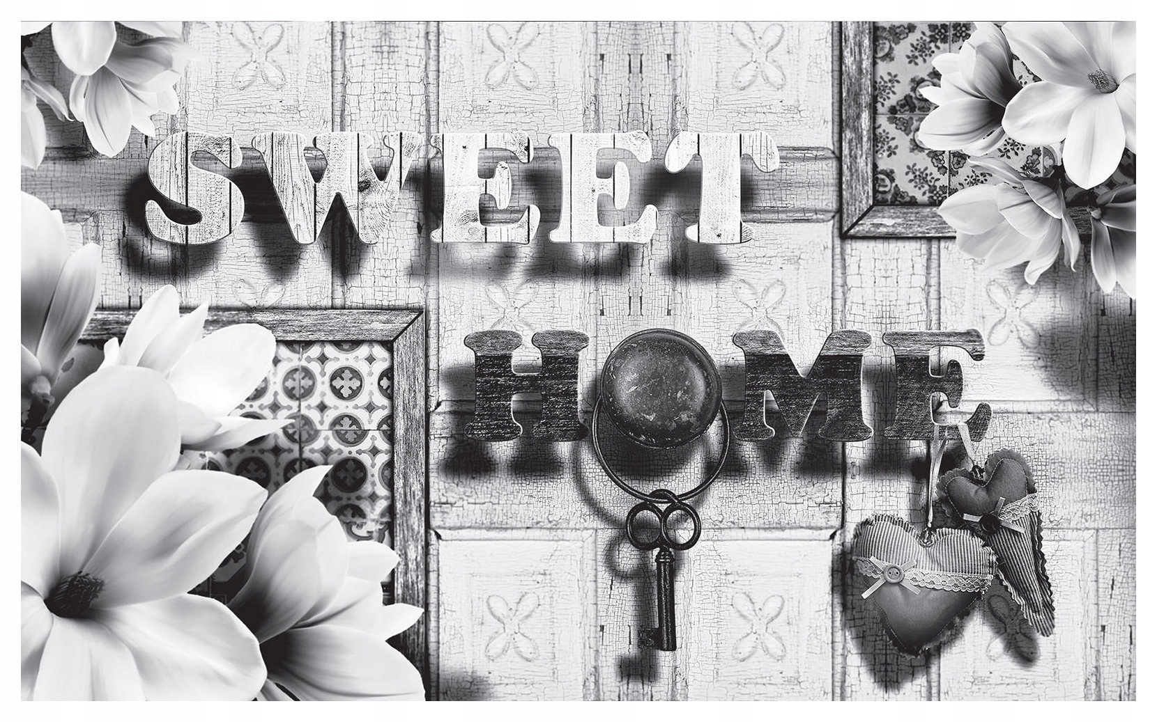 Fototapeta Sweet Home Vintage Monochromatický Vinylová 254x184 lepidlo