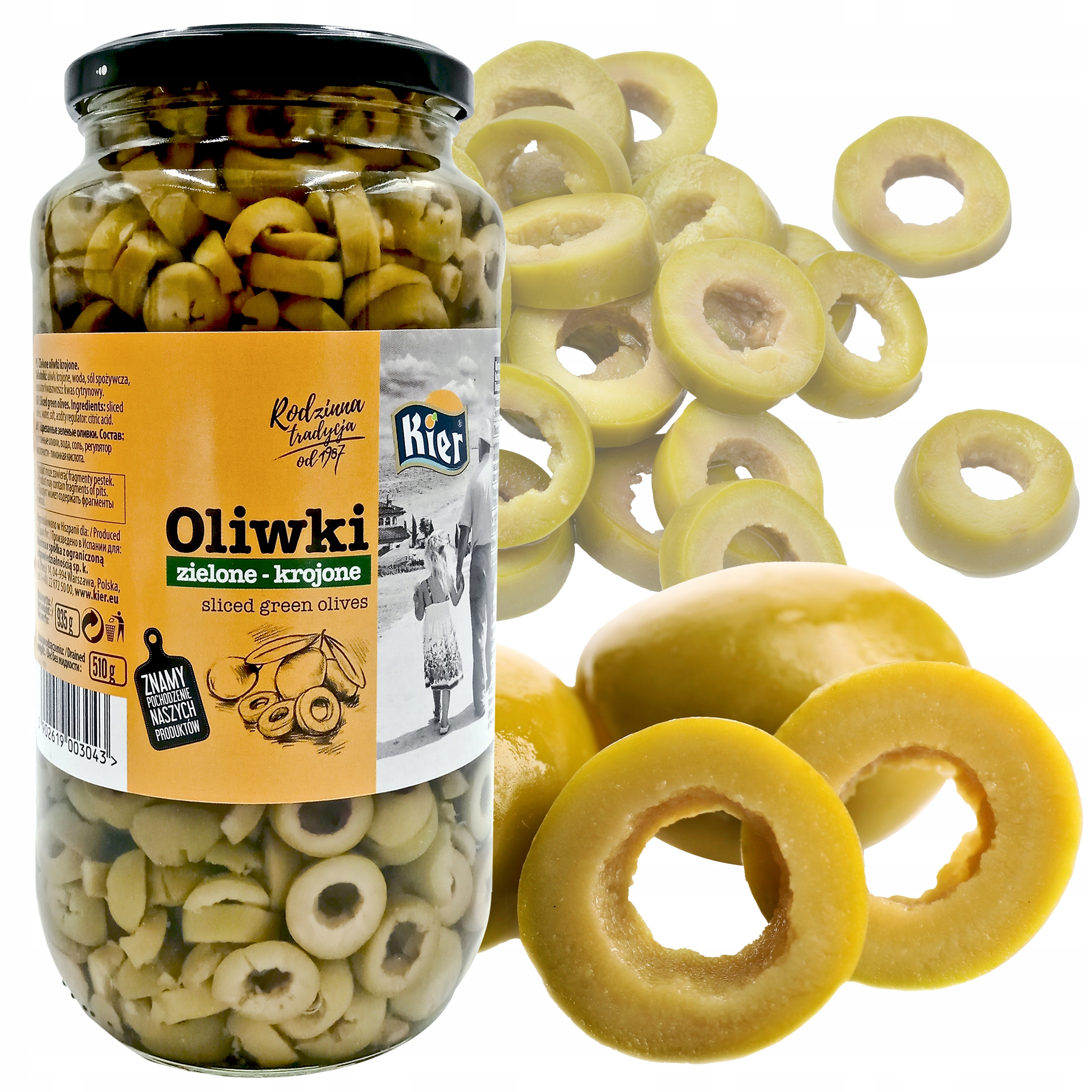 

Oliwki Zielone 935ml Krojone hiszpańskie Kier