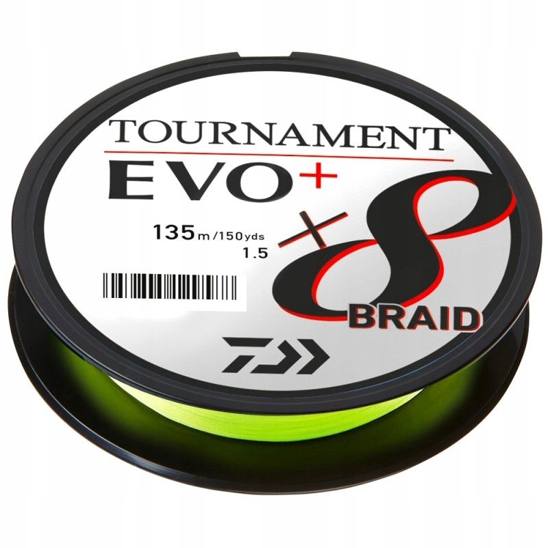 Plecionka Daiwa Tournament X8 Braid Evo+ 0.14mm 10.2kg 135m Fluo Chartreuse