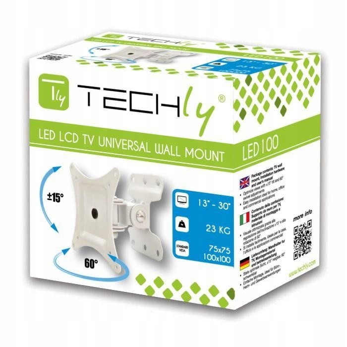 Uchwyt Ścienny TV LED/LCD 13-30" Obrotowy Marka Techly