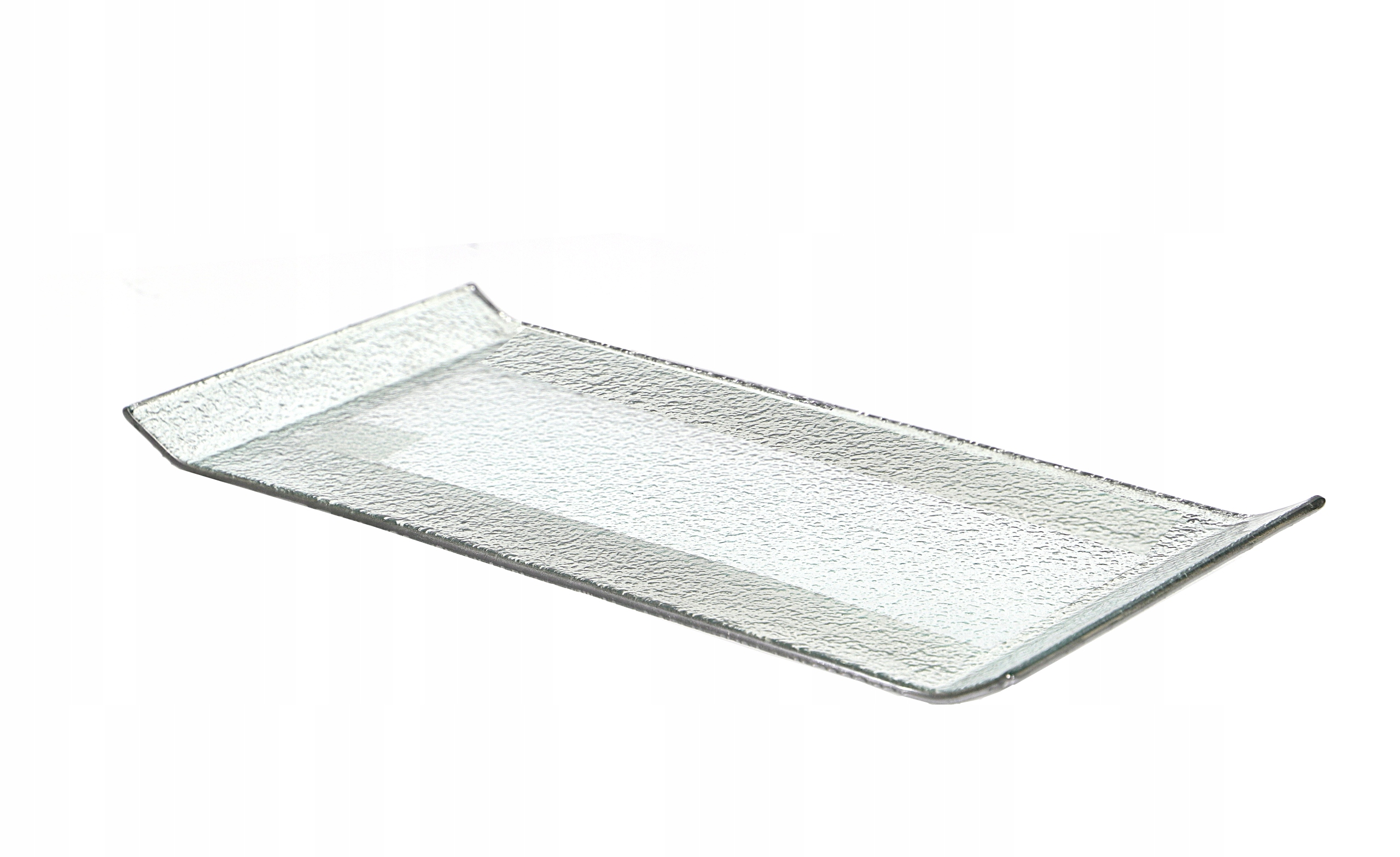 

Srebrna patera podstawka szklana na świecę 40x19cm