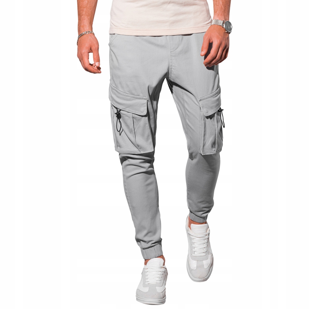 

Spodnie męskie joggery P1026 szare XXL