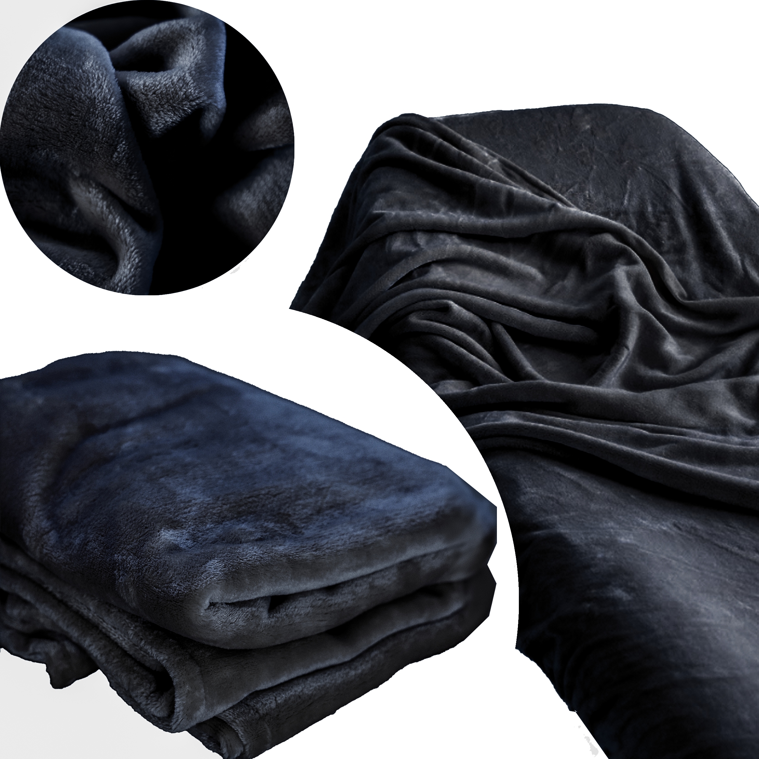 Přikrývka Na Kosmetické Lůžko 110x180 cm Plyšová Černá Chila