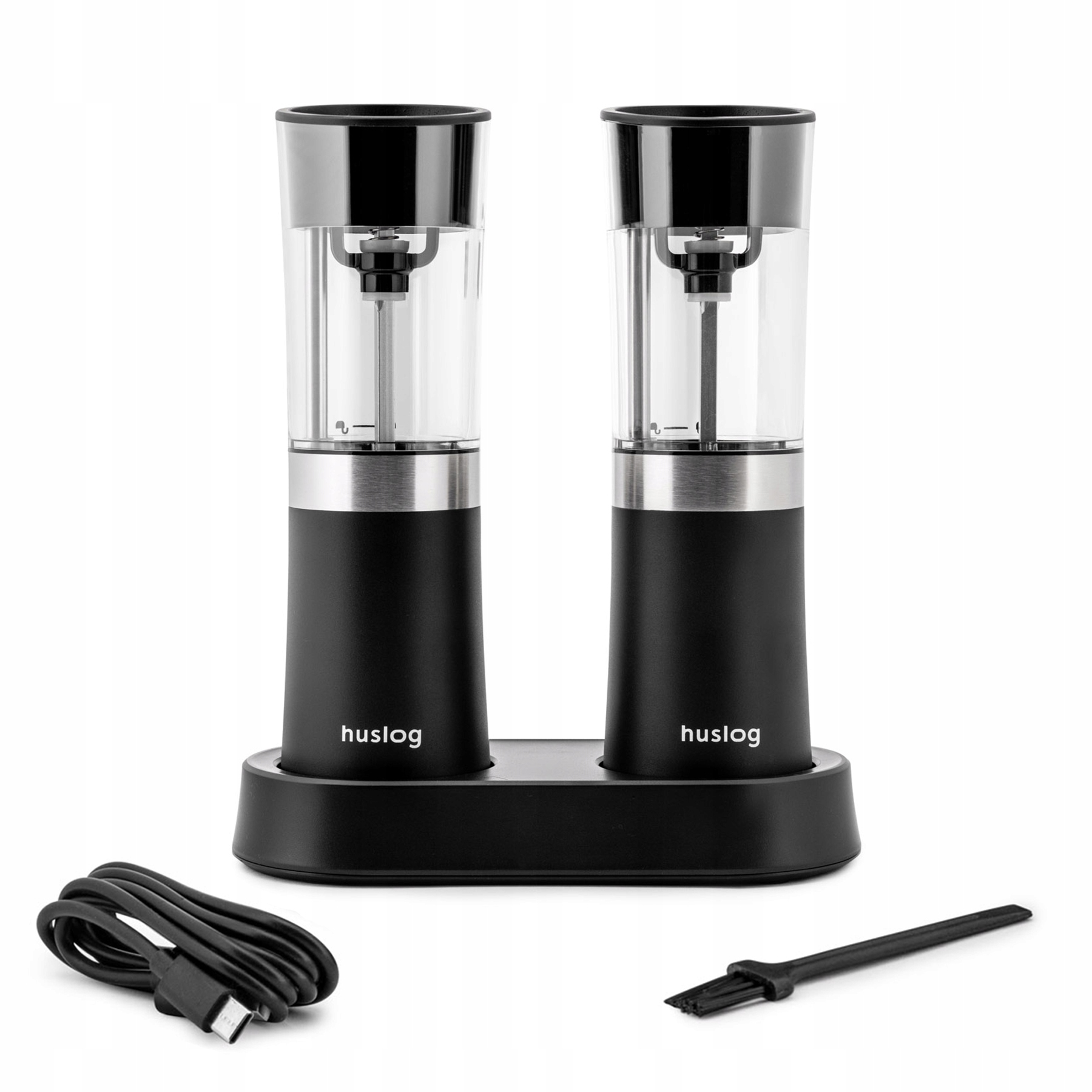 ZESTAW 2x MŁYNEK ELEKTRYCZNY GRAWITACYJNY DO PIEPRZU I SOLI BAZA ŁADUJĄCA