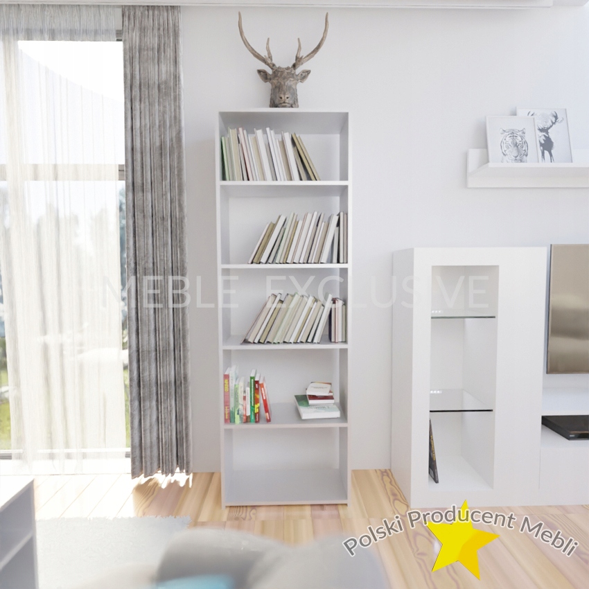 REGAŁ 60 KSIĄŻKI SEGREGATORY BIAŁA PŁYTA 18 mm