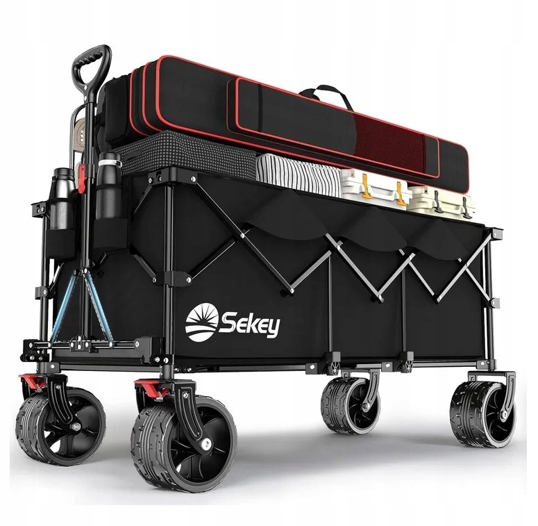 Prepravný Vozík Čierny XXL Sekey 300 L 150 Kg Terénne Pneumatiky
