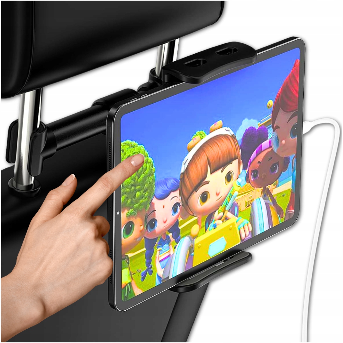 Uchwyt Do Samochodu Na Telefon Tablet na Zagłówek Regulowany Wytrzymały 360