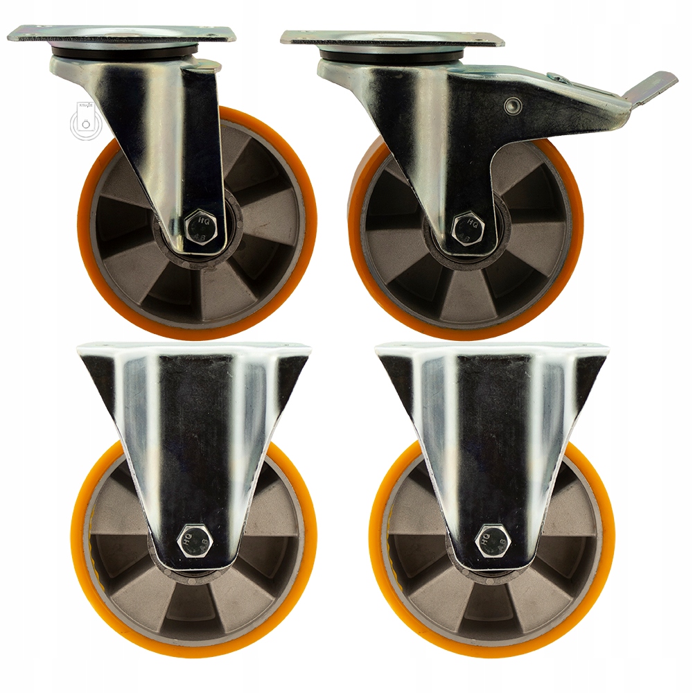 123HALPU150K2 Kolo Alum. Polyur. FI150 kočárek 4 ks