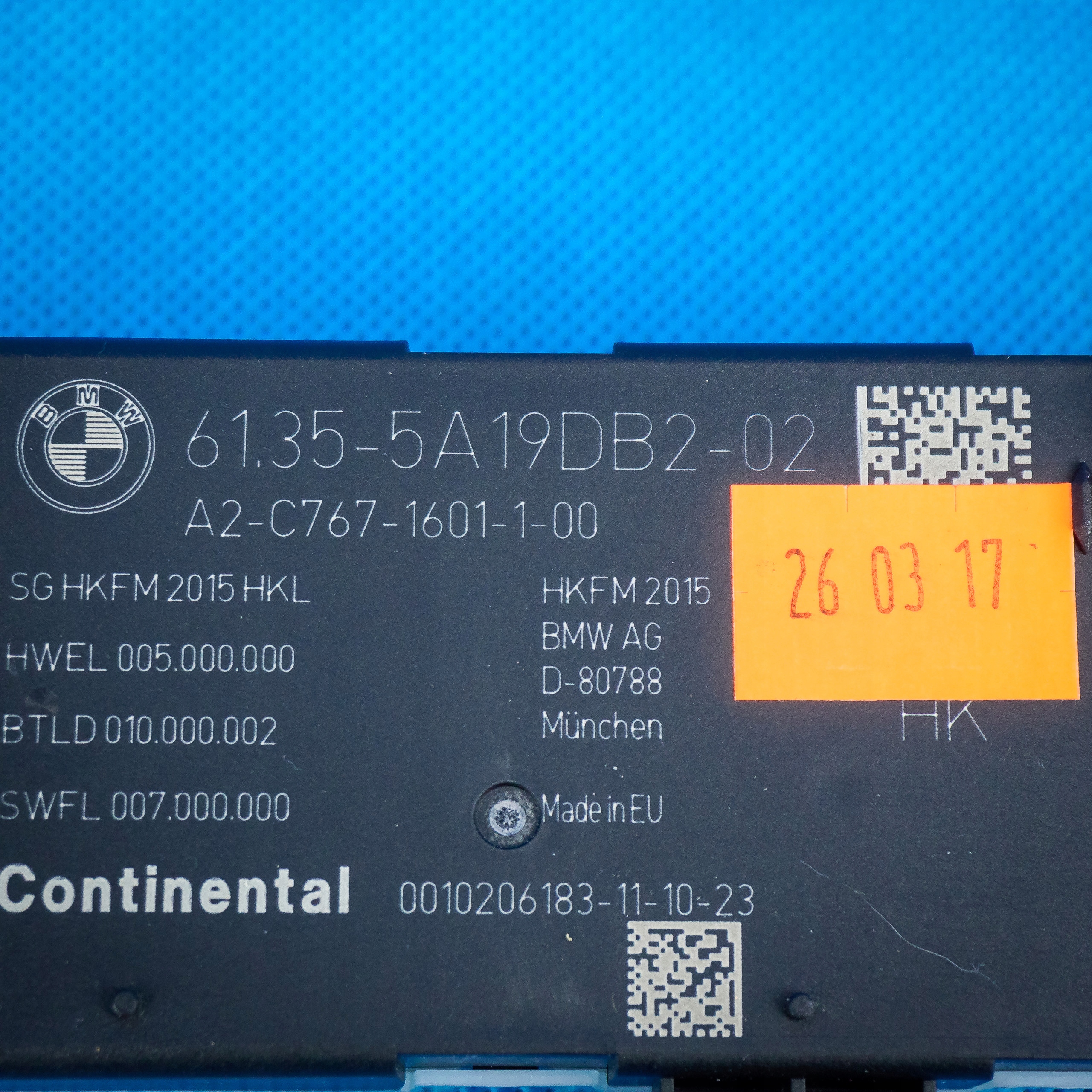 control unit of the opening bonnet boot BMW X3 G01 LCI 5A19DB2