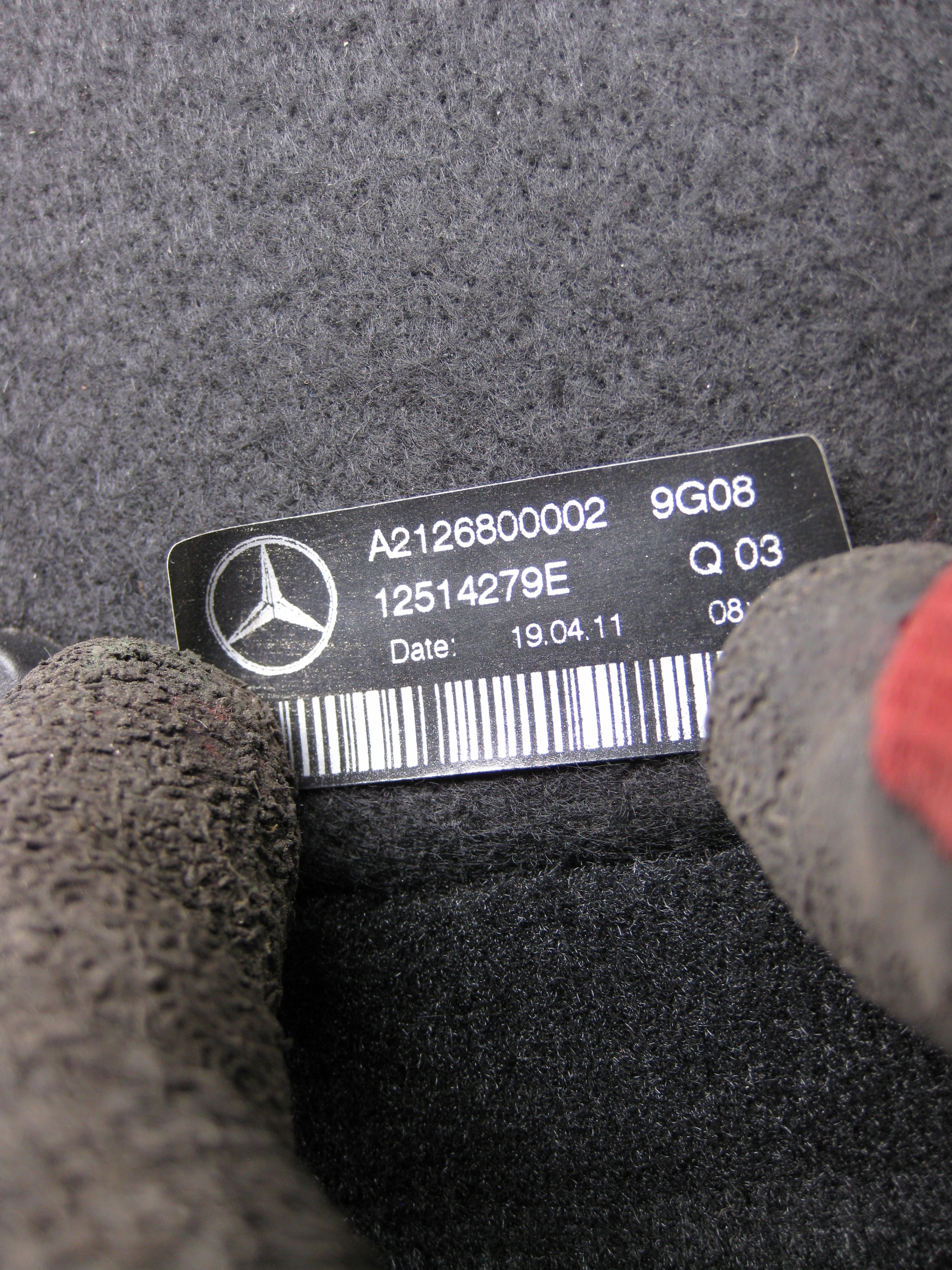 MERCEDES W212 E KLASA 11r mats boot A2126800002