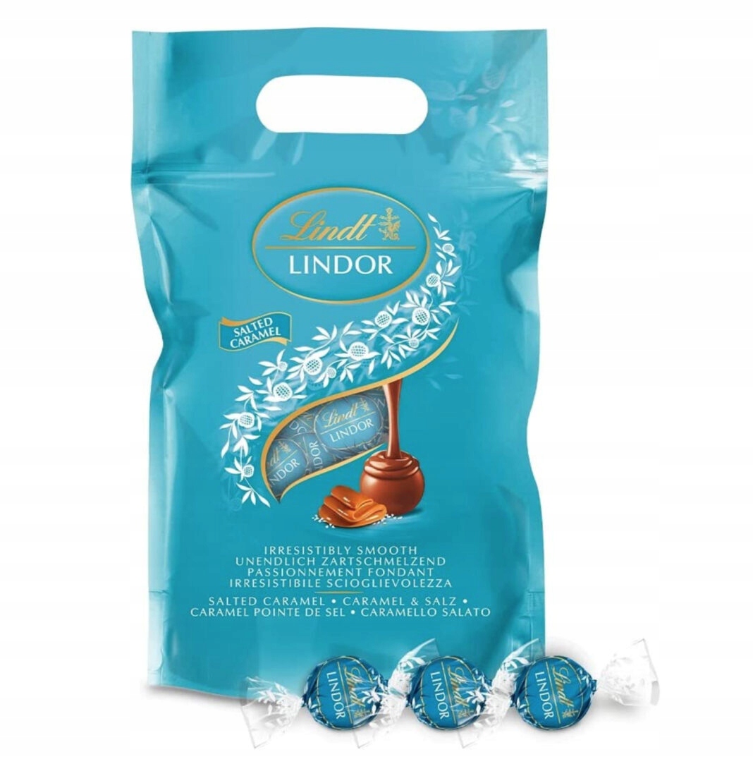 Levně Lindt Lindor Čokoládové kuličky Slaný Karamel 1 Kg