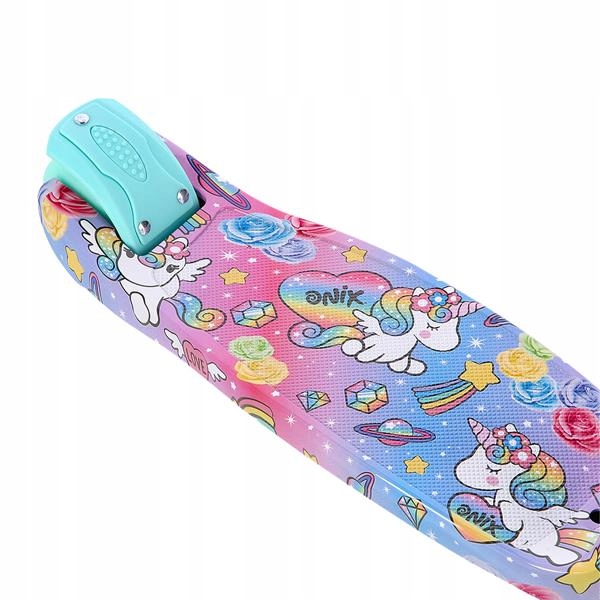 HULAJNOGA TRÓJKOŁOWA DZIECIĘCA JEDNOROŻEC ŚWIECĄCA LED NILS FUN Rama Aluminiowa Plastikowa