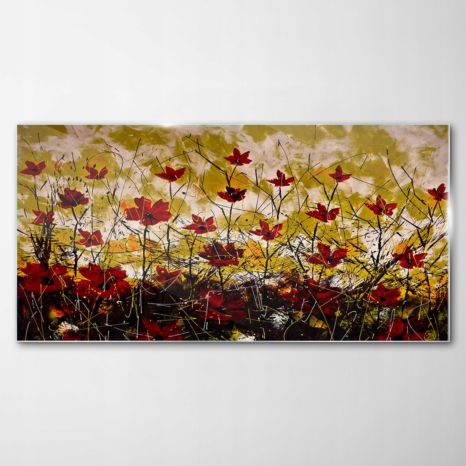 Obraz Sklenený dekor Lúka Kvety Rastliny 120x60