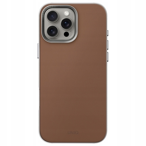 Pouzdro Uniq pro iPhone 16 Pro Max, obal MagSafe, kožený zadní kryt