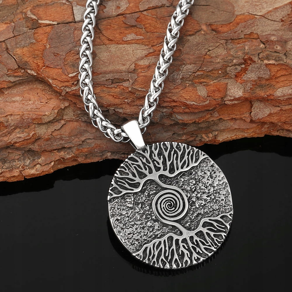 Wisiorek Męski Okrągły Medalion Drzewo Yggdrasil Marka Inna marka