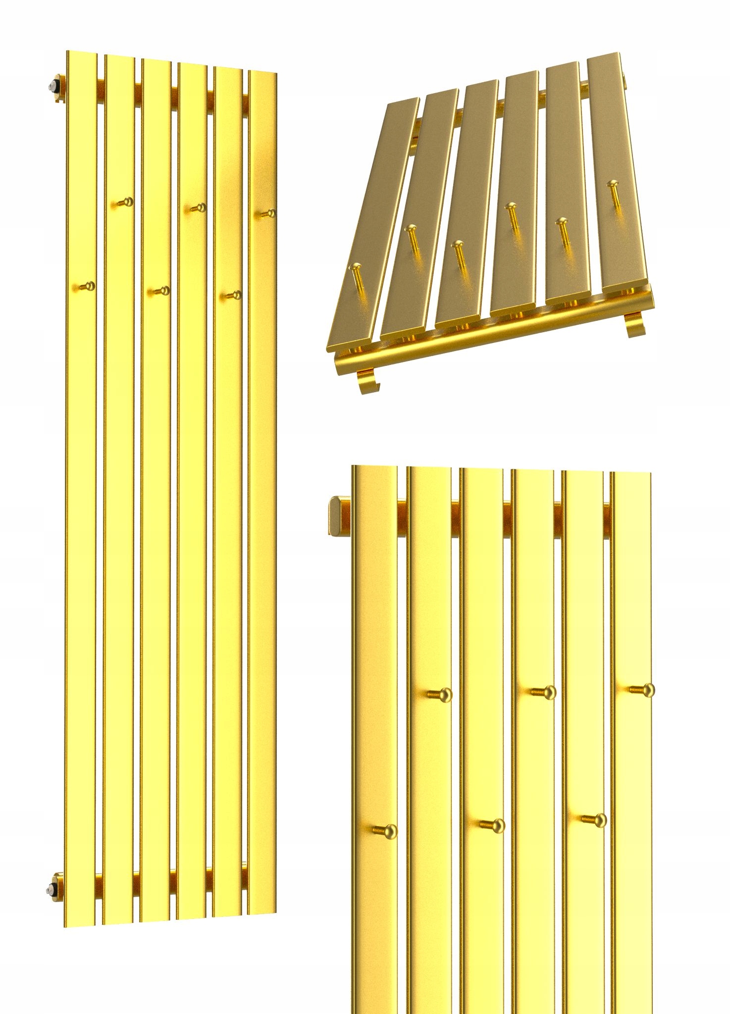 Dekorativní radiátor s věšáky Bello Hook 100x45 Zlatý