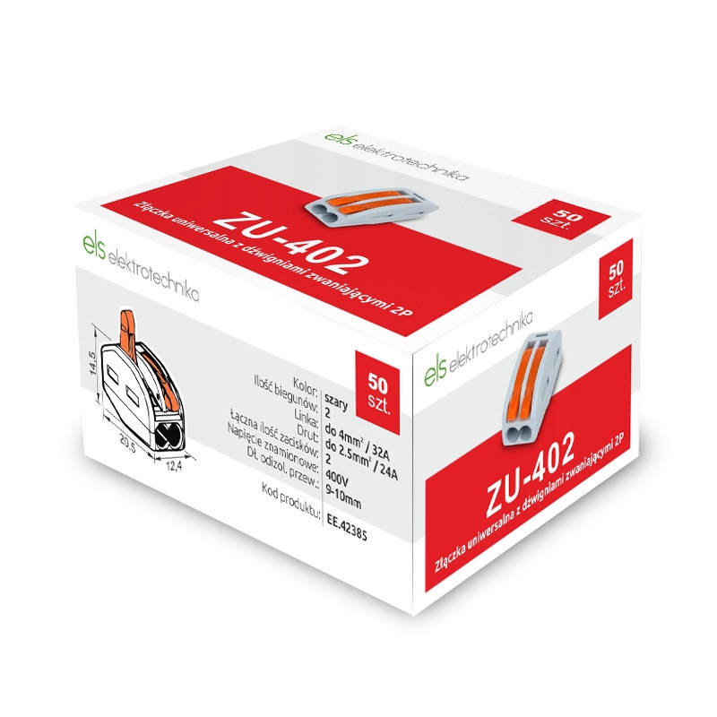 

Szybkozłączka Złączka Uniwersalna 2x0,08-4mm BOX50