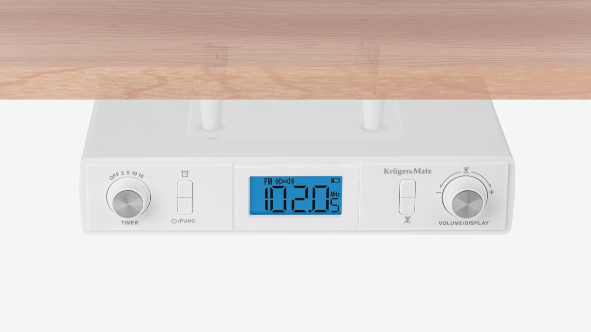 KUCHENNE RADIO BLUETOOTH PODWIESZANE PODSZAFKOWE Funkcje budzenie sygnałem funkcja podwójnego alarmu