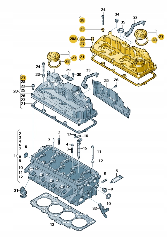 POKRYWA ZAWORÓW VW AUDI SEAT SKODA ORYG 03L103469M