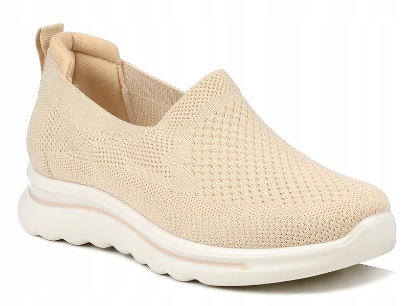 Sneakersy damskie News 4815 buty sportowe wsuwane lekkie beżowe 39