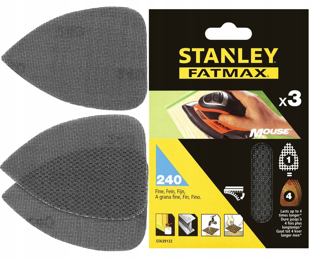 

Stanley 3x Siatka Ścierna Rzep Do Mouse K240 39132