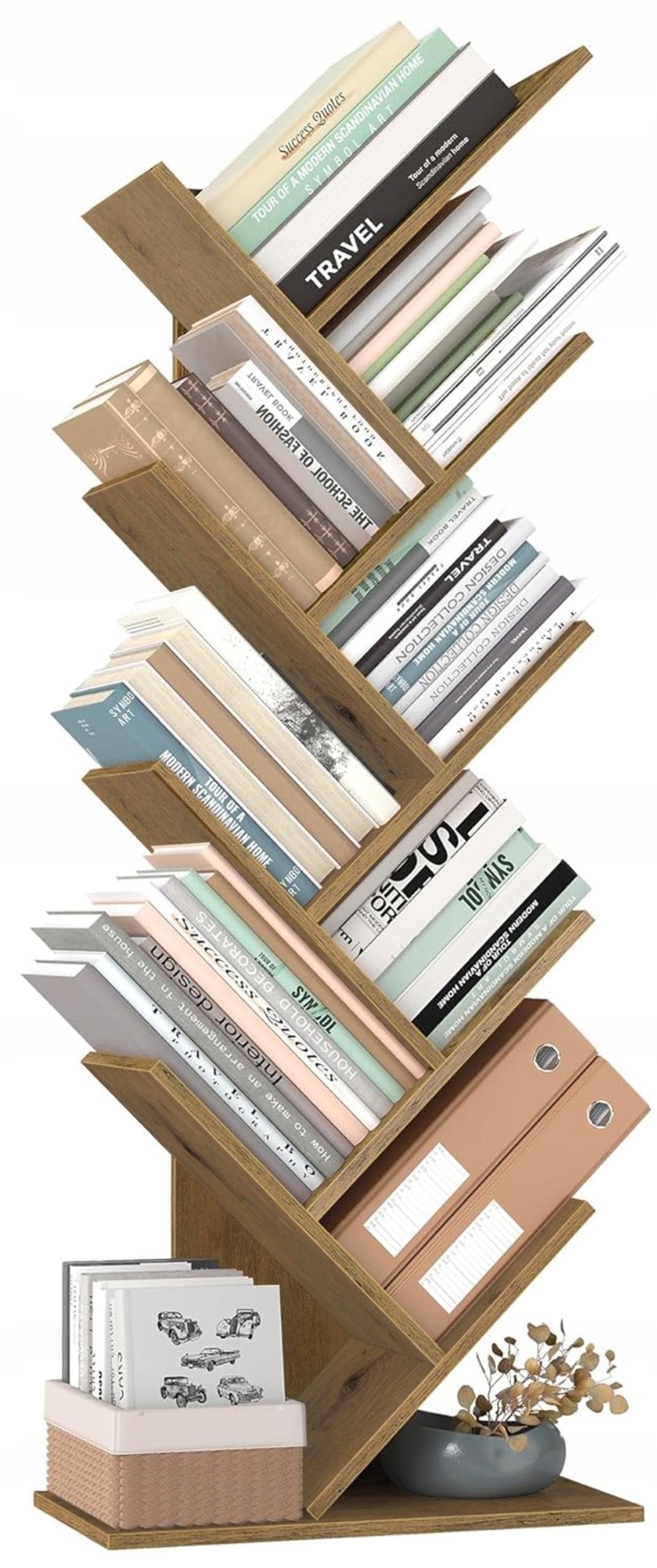 Regál na knihy artisan vánoční stromek knihovna police skříňka ve tvaru stromu