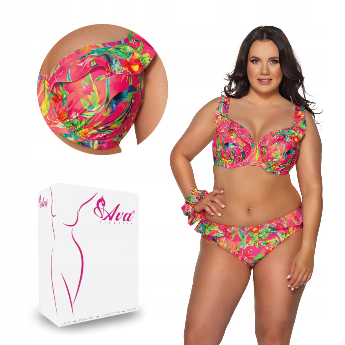 Plavková podprsenka soft Sk 192 měkká malinová barevná s lístky 80B