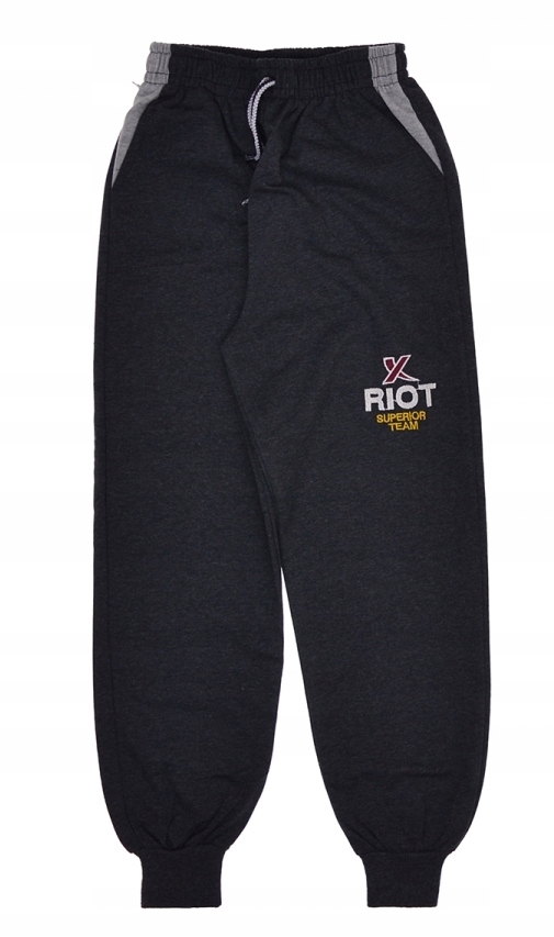 SPODNIE DRESOWE wzory DRESY szare RIOT - 128