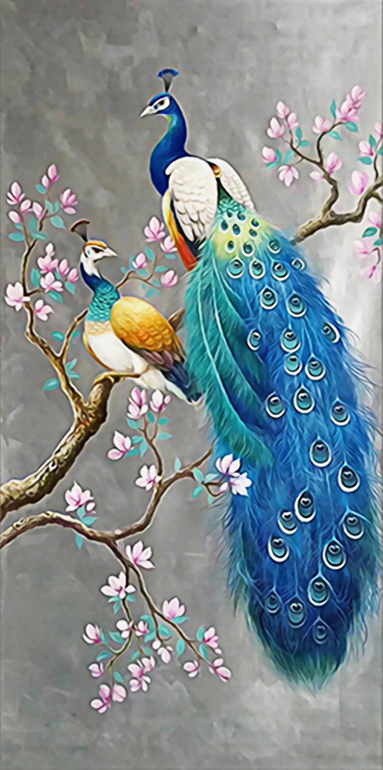 Diamantová Výšivka Diamond Painting Mozaika Vznešení pávi 45x85 cm 5D sada