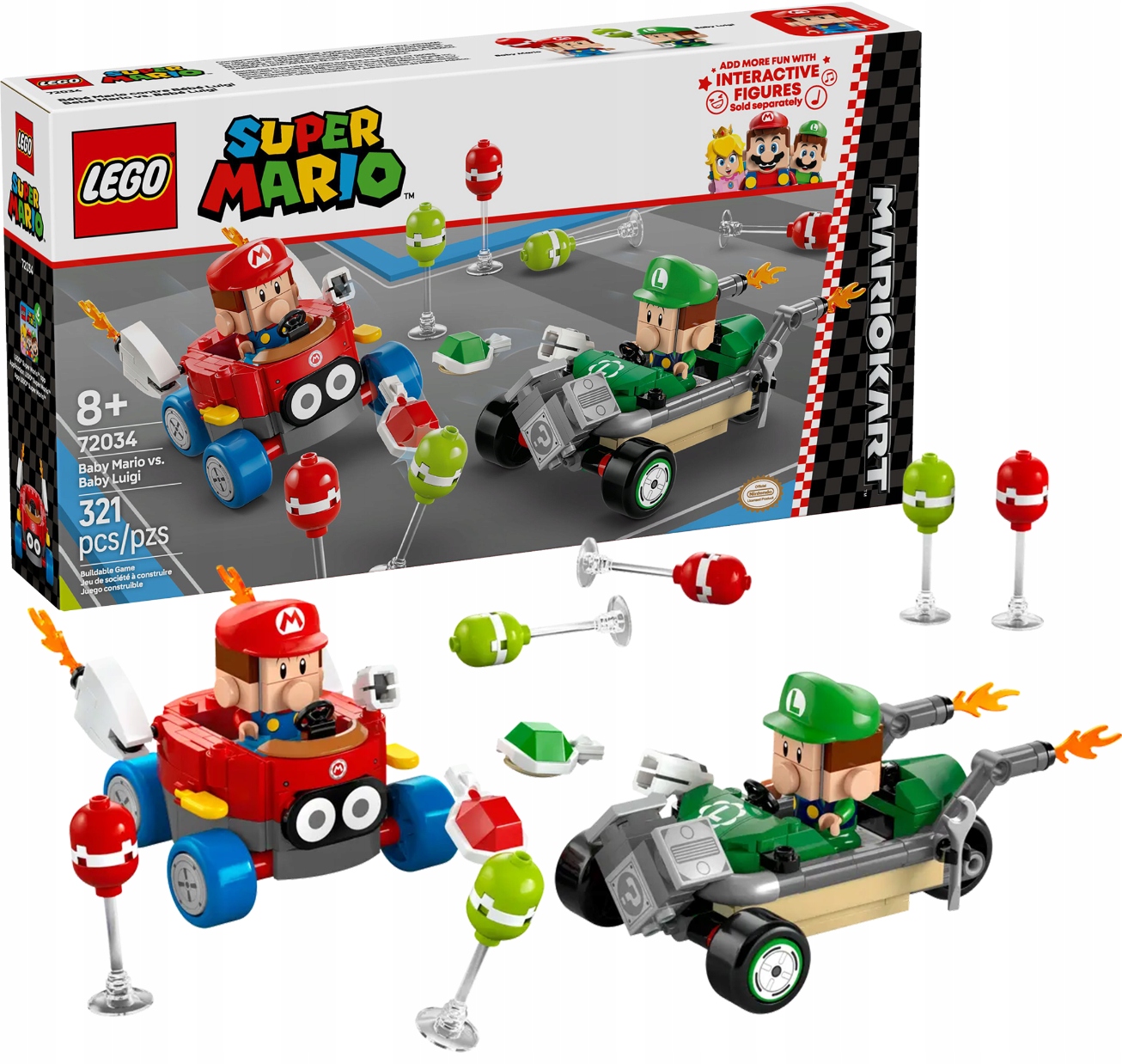 72034 Lego Mario, Mario Kart, Baby Mario versus Baby Luigi