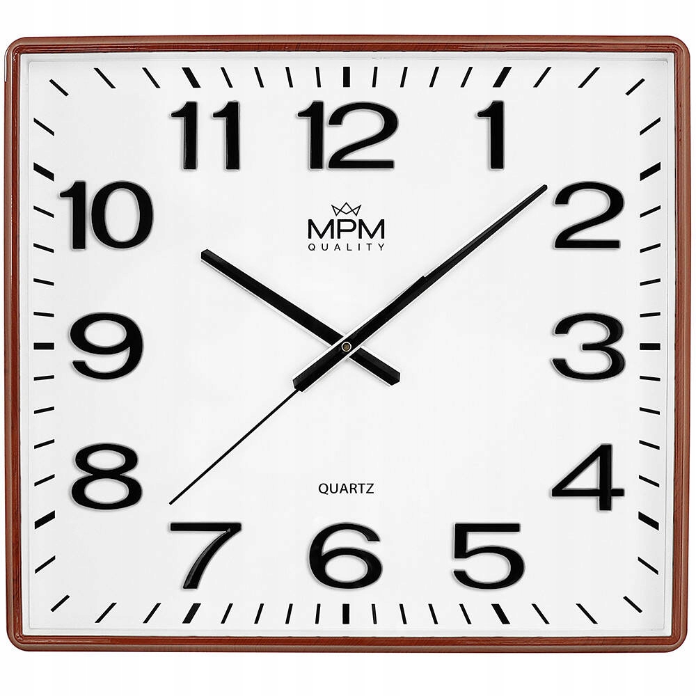 Veľké Obdĺžnikové Klasické Čitateľné Nástenné Hodiny Mpm E01.4225.50 50x45 cm