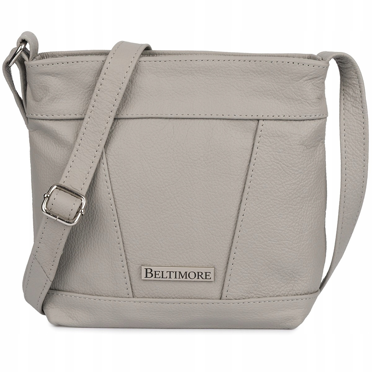 Dámská kožená kabelka přes rameno malá premium šedá klasická Beltimore