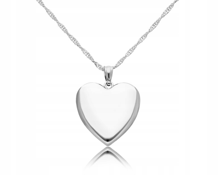 Stříbrný náhrdelník s tajníkem na fotografie Srdce Gravírování 925 délka 45 cm