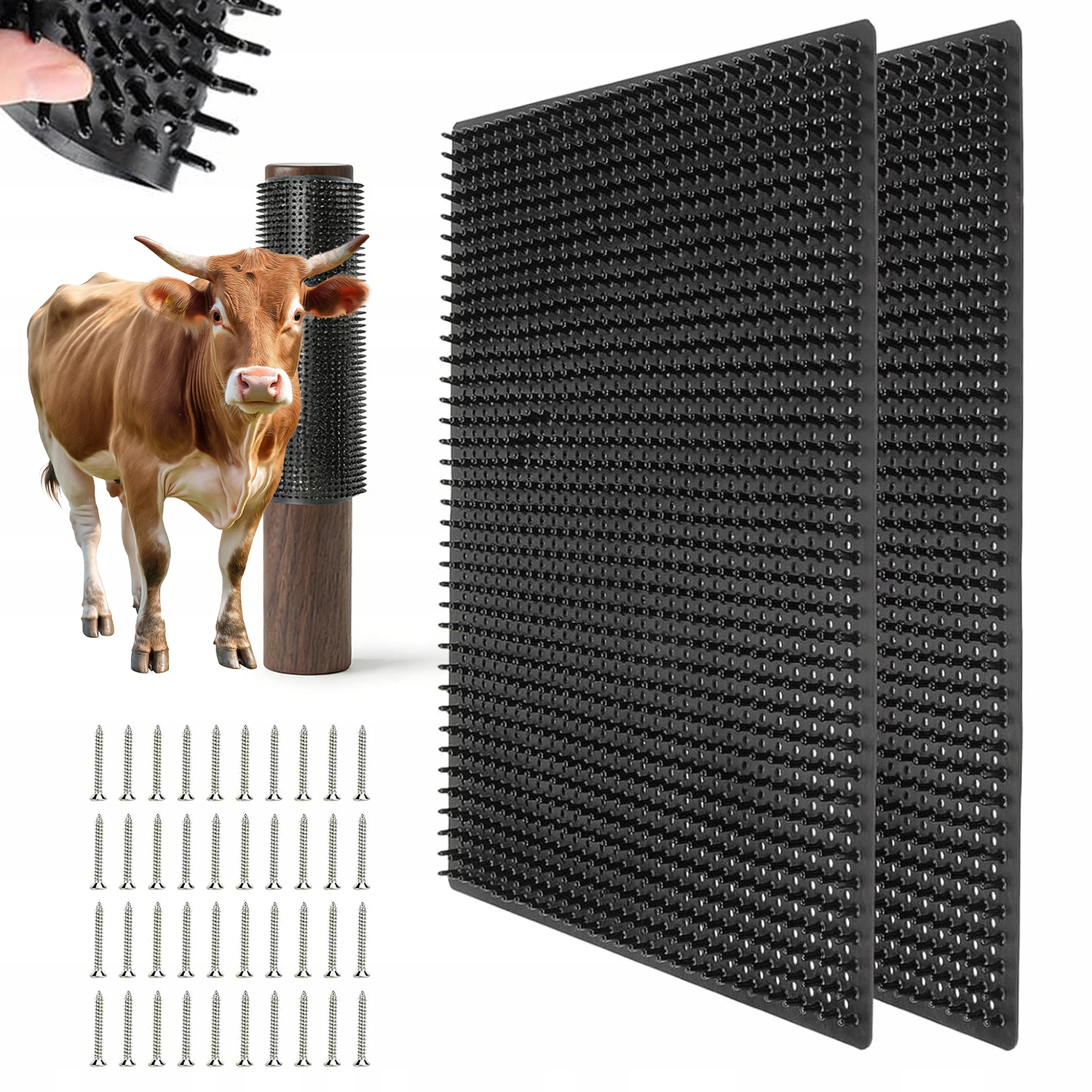 2 Podložky Na Čochradlo Pro Dobytek A Koně, Odolný Kartáč Na Masáž Koní 55*50 CM