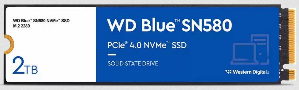 Wd Blue SN580 Ssd 2TB M.2 NVMe Gen4 4150/4150 MBps WDS200T3B0E