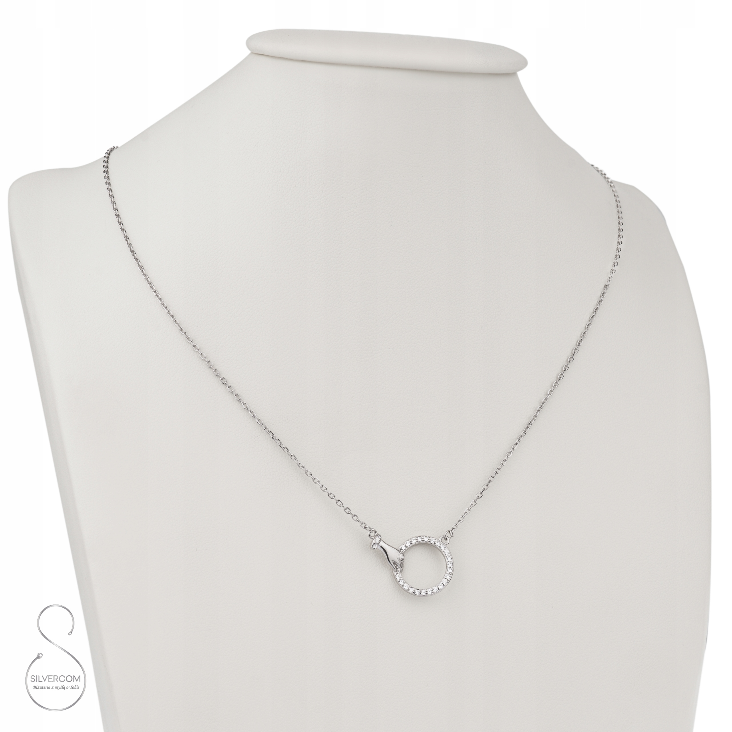 Stříbrný Náhrdelník Řetízek Ag 925 Propletené Ruce Kroužky Přátelství Dárek