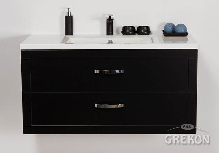MEIVA meble łazienkow czarna szafka + umywalka 100 Marka Gante
