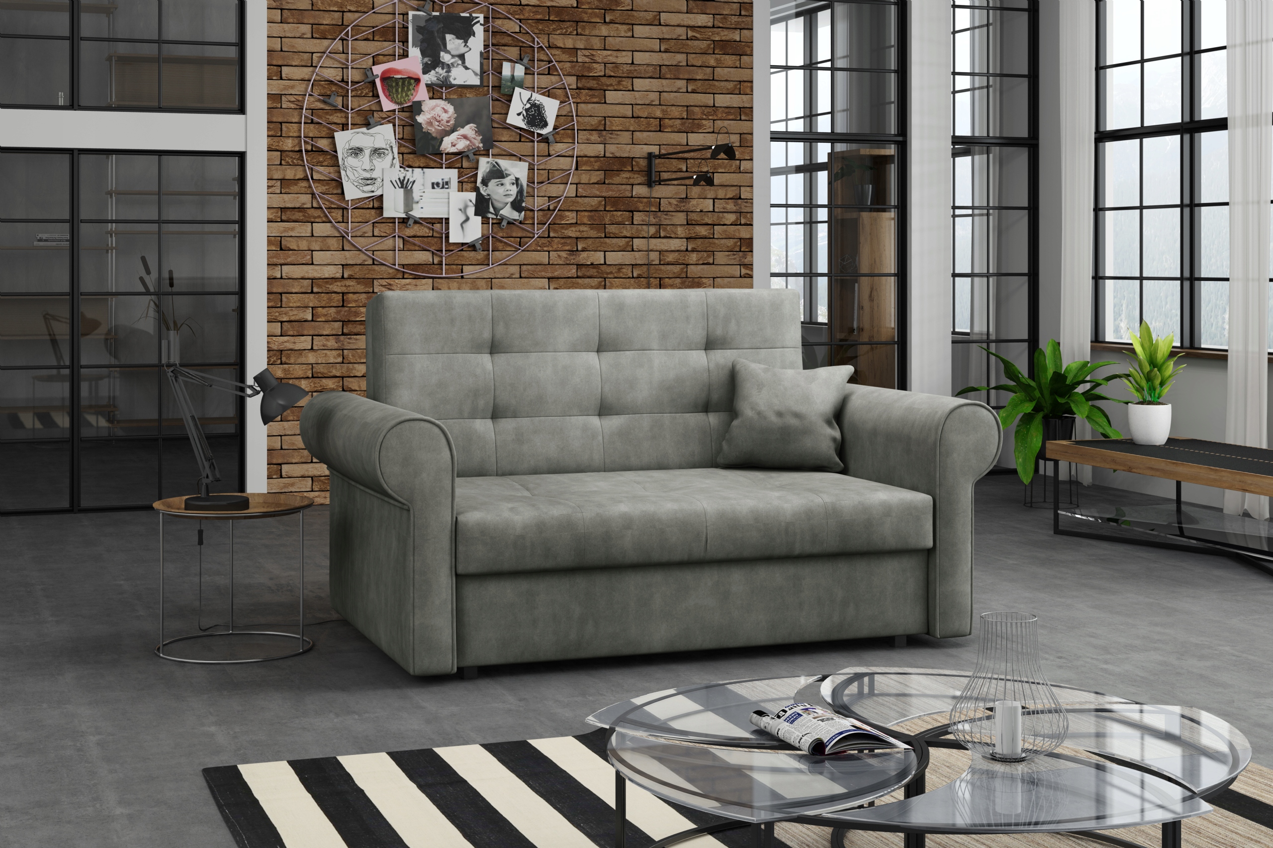 sofa VIVA II SILVER dwuosobowa amerykanka pojemnik (2030) • Cena