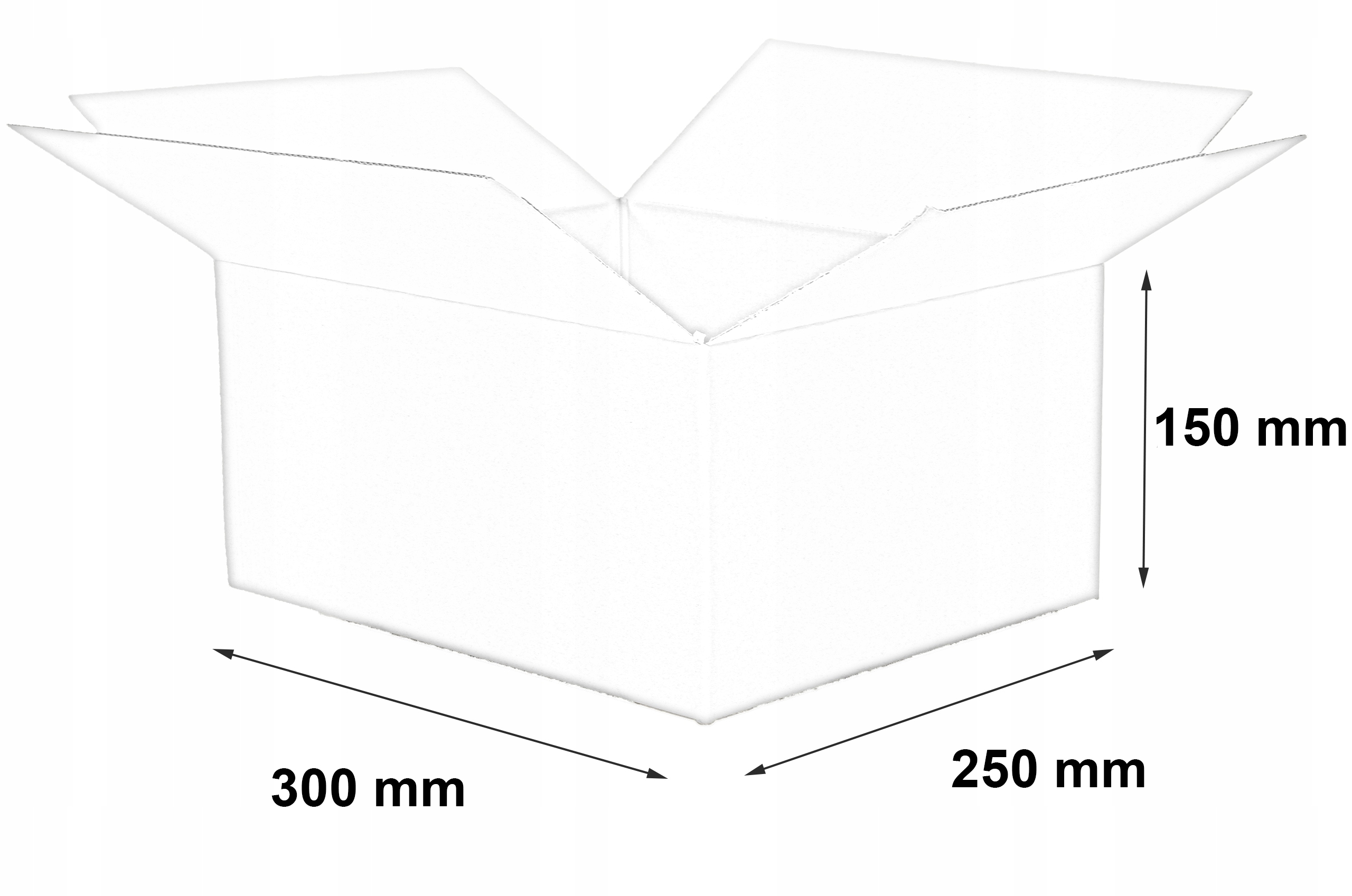Pudełko karton paczkomat B 300x200x150mm 50szt Wysokość zewnętrzna 15 cm