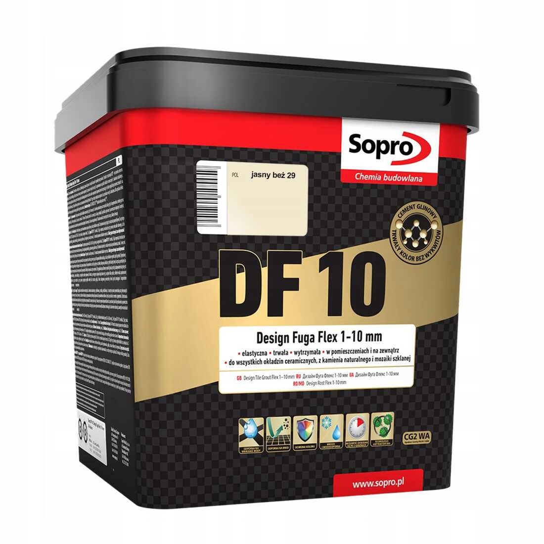 Fuga Sopro Flex DF10 Design JASNY BEŻ 29 5 kg