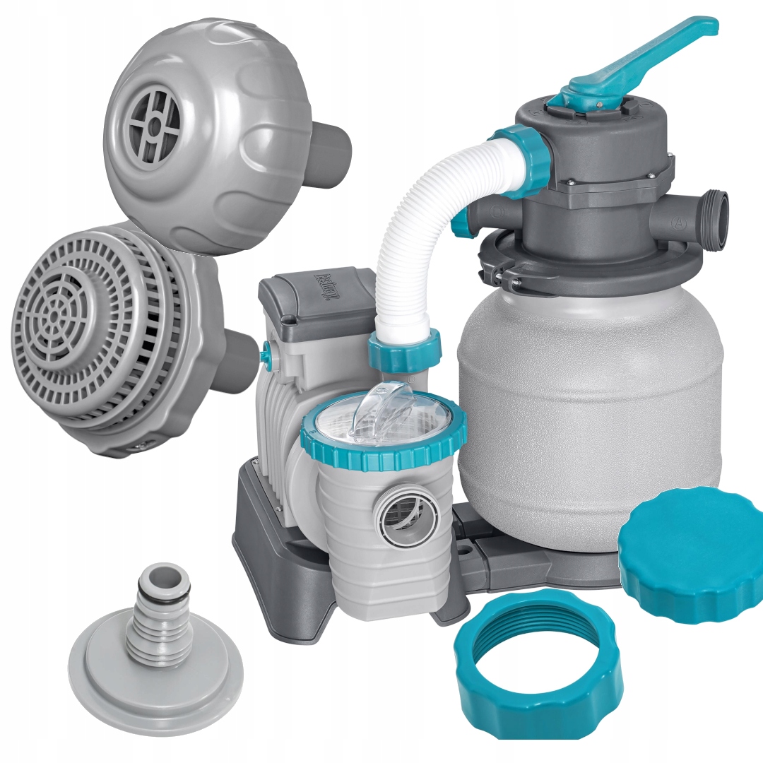 Bestway 58497 Pompa Piaskowa Filtrująca Do Basenów 6056L/h Złączki, Węże