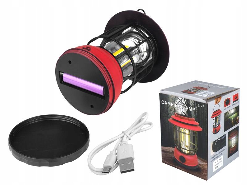 LAMPA KEMPINGOWA SOLARNA COB Z AKUMLATOREM 3000K Kod producenta LXS27C