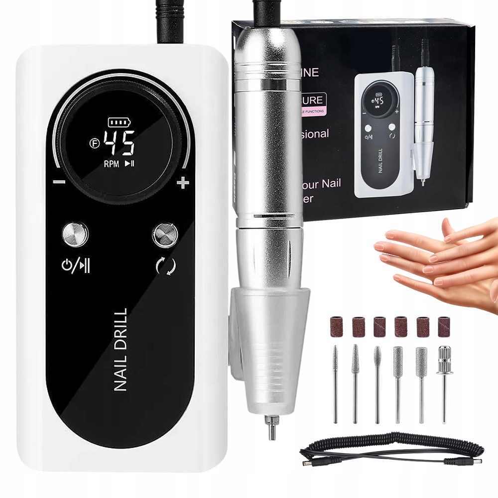 Profesionální Bruska Na Nehty Manikúra Sada 45000RPM Bezdrátová